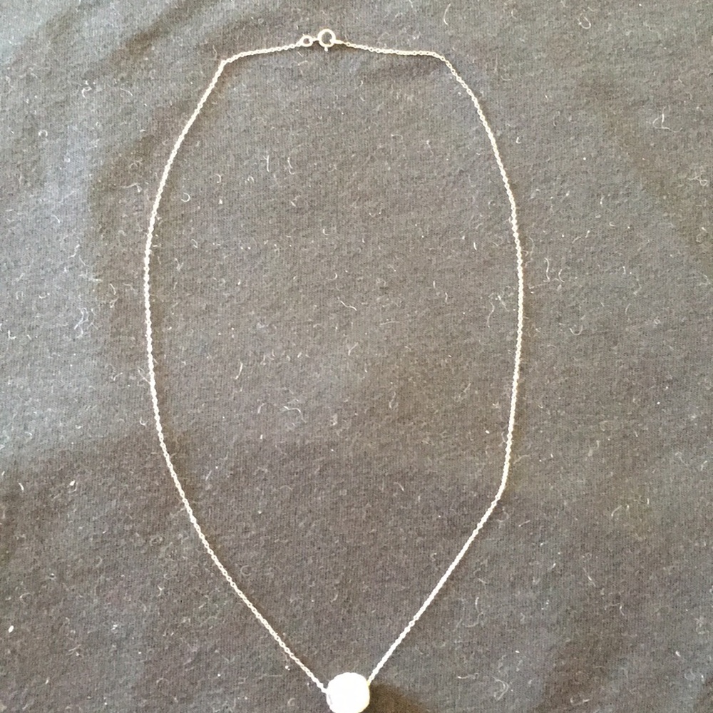Sterling silver necklace with crystal pendant - Picture 3 of 5